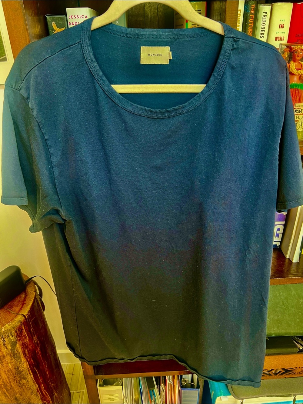 Monadic premium Men's Short Sleeve Cotton Crew Tee - Navy